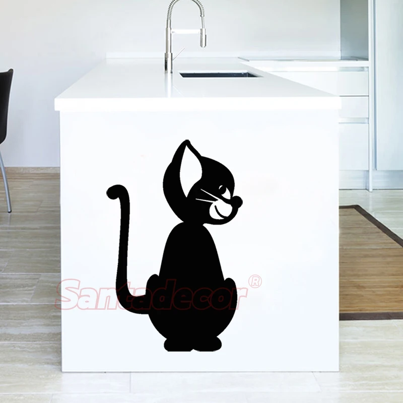 

Cartoon Stickers Cute Cat Trick Vinyl Wall Decor Fridge Wall Art Decal Kitchen Home Decor Poster House Decoration 25 cm x 40 cm