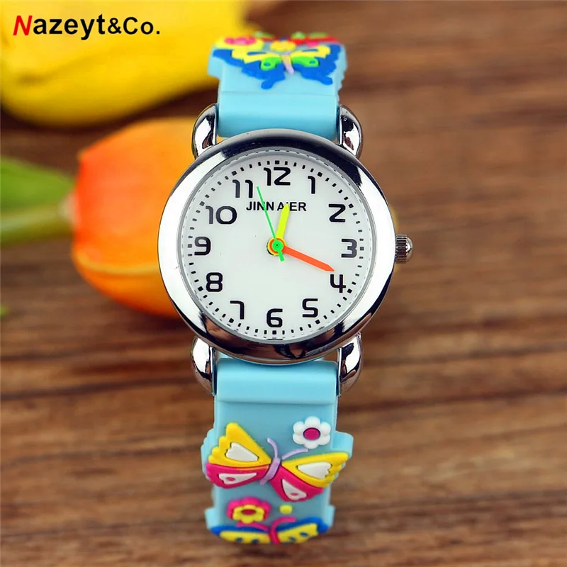 Reloj deportivo con correa de silicona de diseño simple 3D de alta calidad para niños y niñas, reloj de regalo de cumpleaños