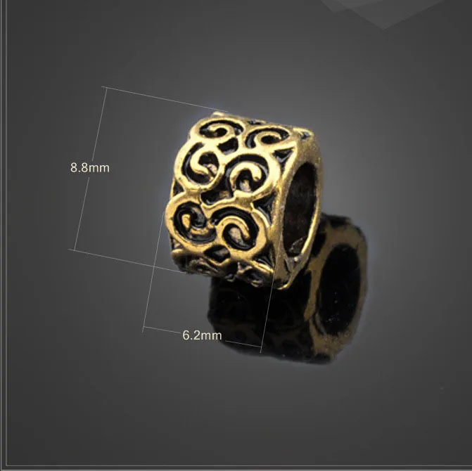 High quality 12 Pieces/Lot  8.8mm*6.2mm Antique Gold color vintage beads charms for jewelry making