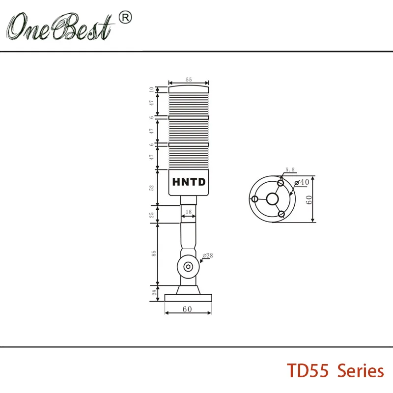 HNTD 24V LED Signal Pilot Light Indicator Warning Lamp TD55 Semaphores 3 Color Fold Type Often Bright Buzzer Hot Sales