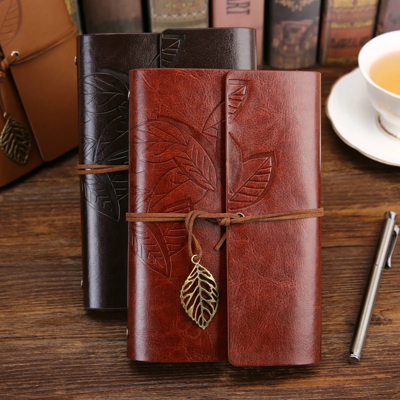 Vintage Travelers Notebook Diary Notepad PU Leather Spiral Literature Note Book Paper Journal Planners School Stationery Gift