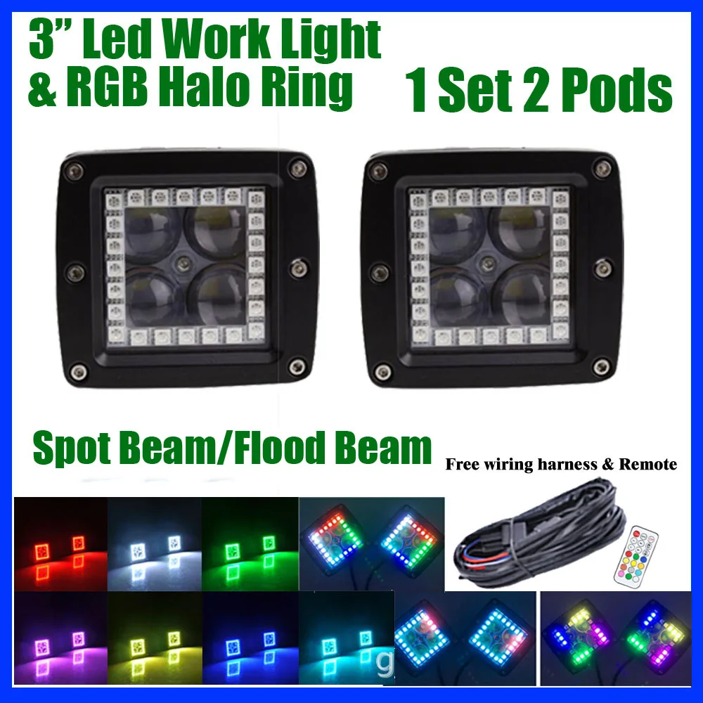 Pack 2 4D Lens 40W Led Work Light Bar 3