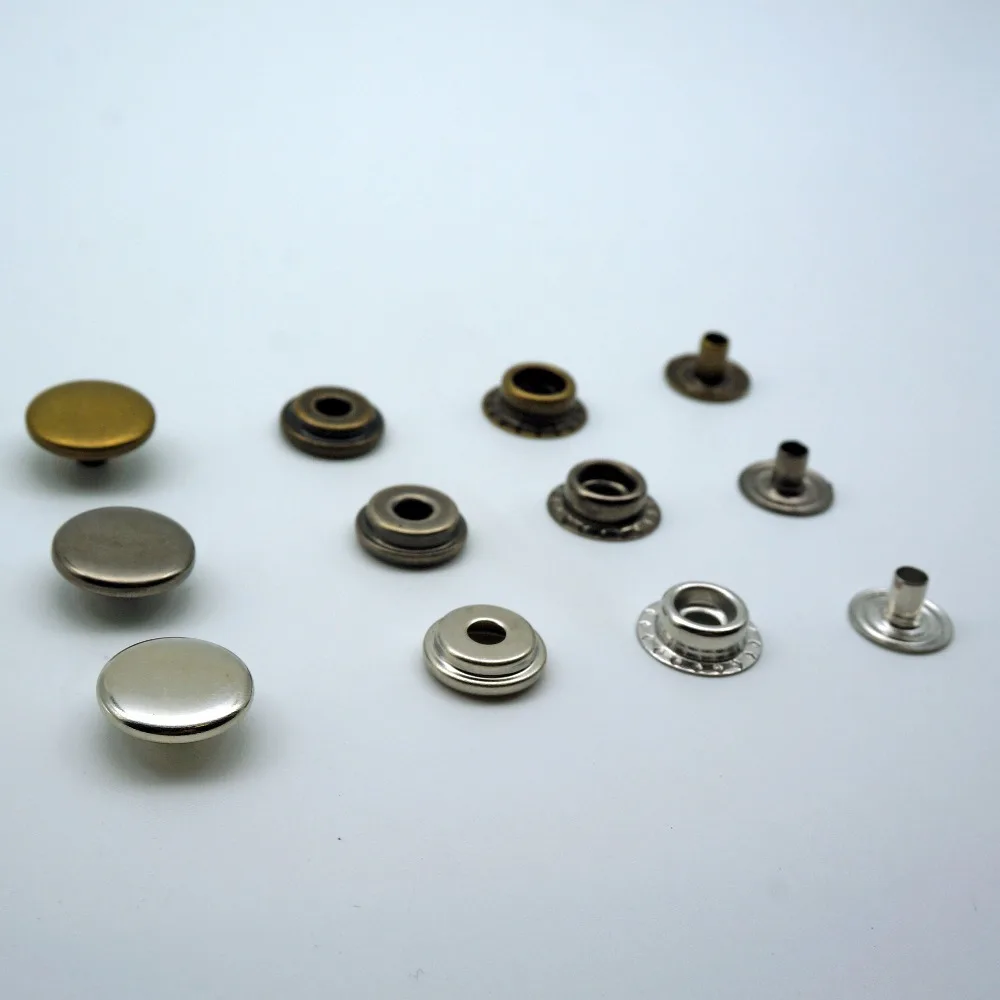 Lot De 30 Boutons Pression Dorés En Fer De 15 Mm Pour Couture De Vêtements En Cuir, Artisanat