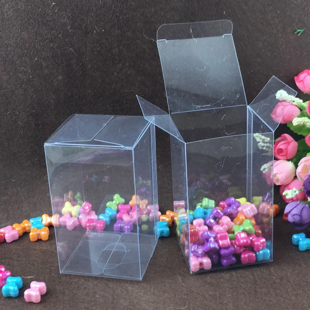 50pcs 8*10*10cm clear plastic pvc box packing boxes for gifts/chocolate/candy/cosmetic/crafts square transparent pvc Box