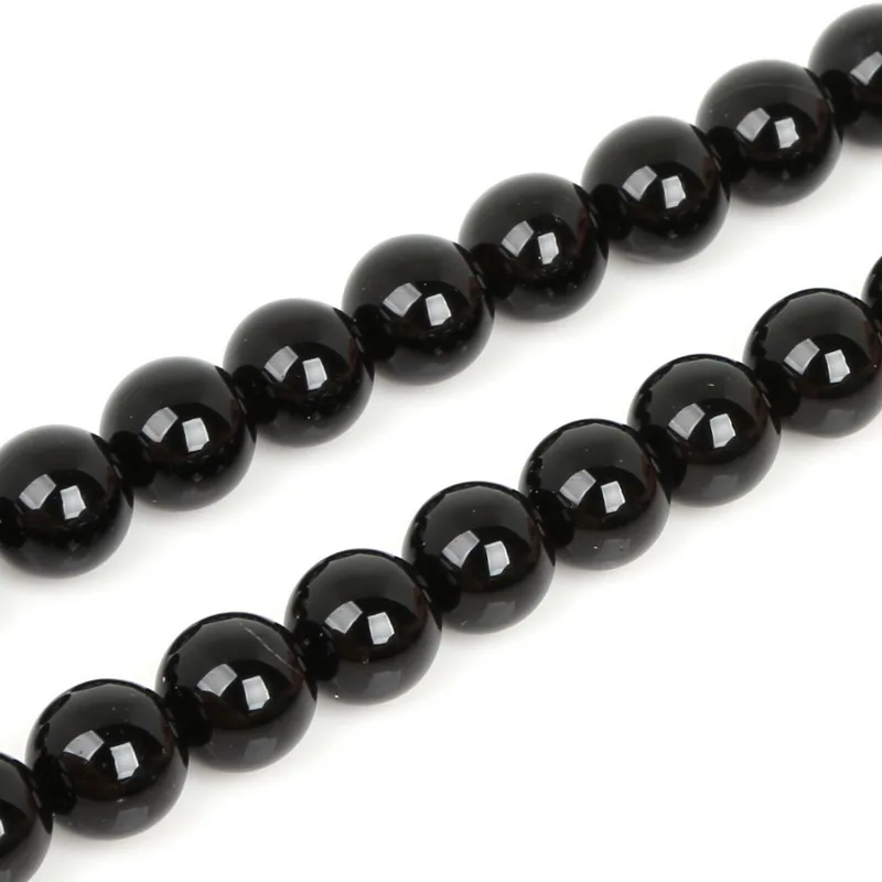 High Quality Nature Black  Round Ball Stone Bead Dyed 15\