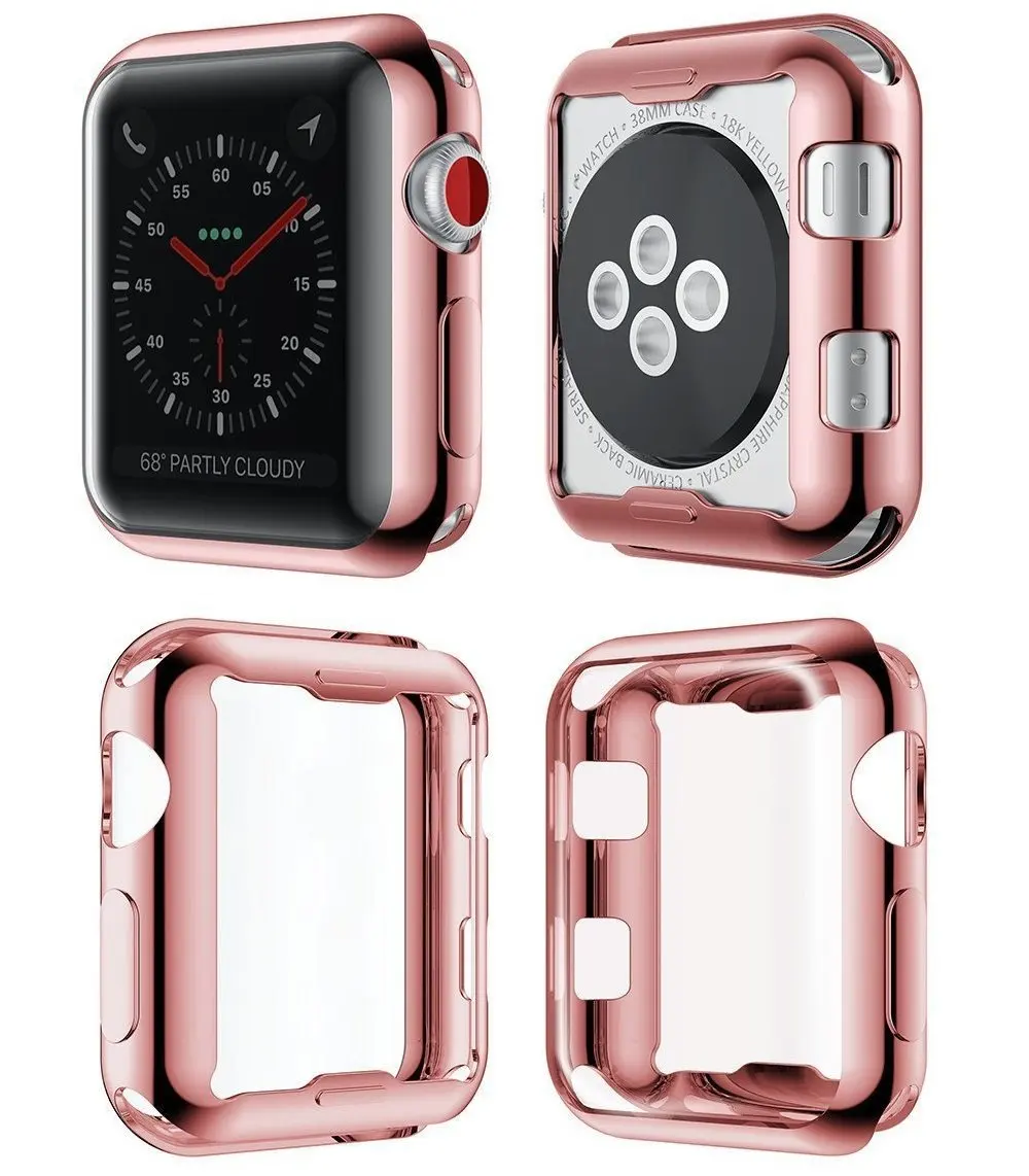 الذكية ووتش حالة ل أبل ووتش سلسلة 2/3 ، 2-حزمة جميع حول الغطاء الواقي حالة حامي الشاشة ل IWatch 2/3