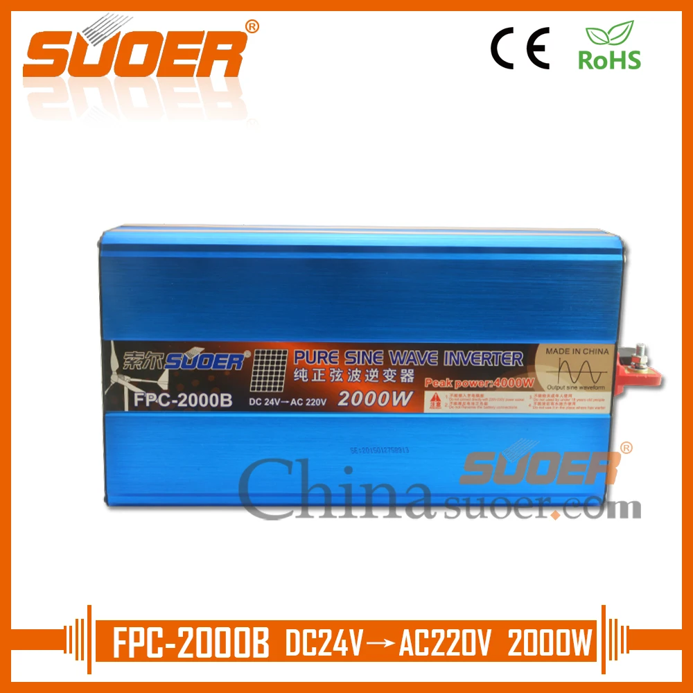 Suoer hot sale inverter solar power system 2000w power inverter24v 220v inverter (FPC-2000B)