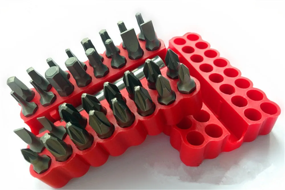 

Security Tamper Proof Bit Set 33pcs Torq Torx Hex Star Spanner Tri Wing Electric Screwdrive Hex Bit 1/4" 6.35mm