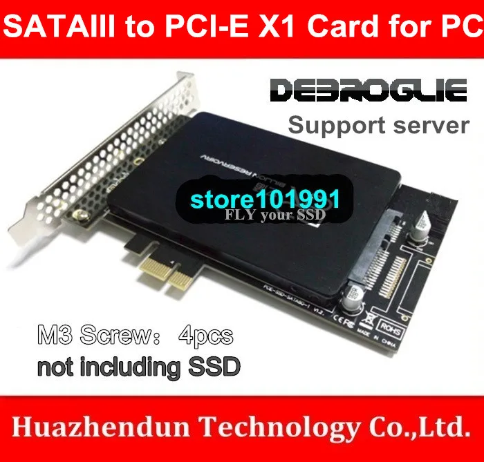 DEBROGLIE   high-speed   SATAIII to PCI-E X1 Card  for PC or Server with M3 Screw-4pcs  DB-2016  Support  Windows xp/7/8/10