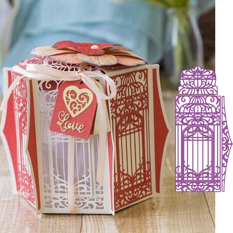 

3D Birdcage Gift Box Metal Cutting Dies Stencils For DIY Scrapbooking Decoration Embossing Supplier Paper Cards Craft Die Cut