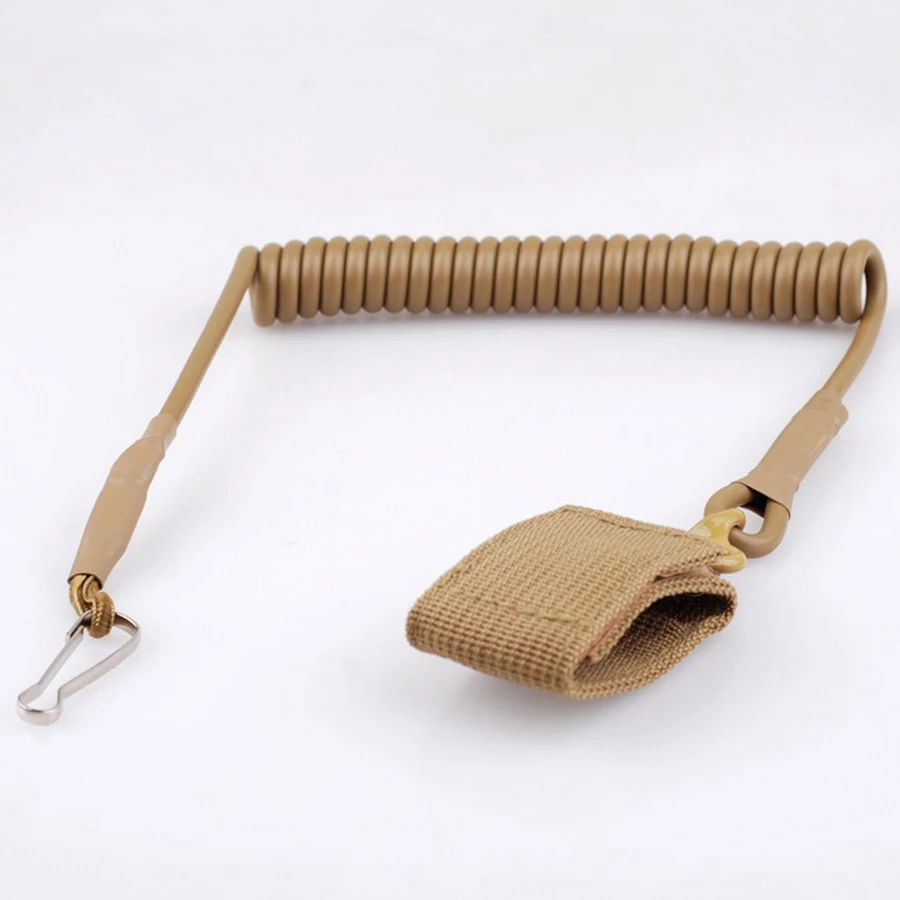 EDC Outdoor Hiking Equipment Elastic Anti-lost Tactical Stretching Rope Anti-Theft Key Hanging Retractable Buckle Keychain FW015