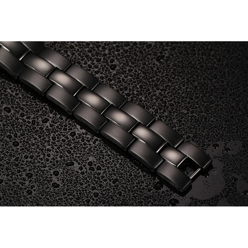 Vinterly Black Magnetic Bracelets Men Health Energy Wrist Band Magnetic Bracelet Men Hand Chain Stainless Steel Bracelet Male