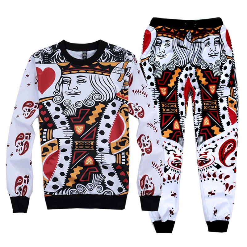 2024 Novelty Harajuku Poker spades queen print 3D sweatsuit fashion tracksuit men/women joggers pants+hoodies 2 piece set R2390