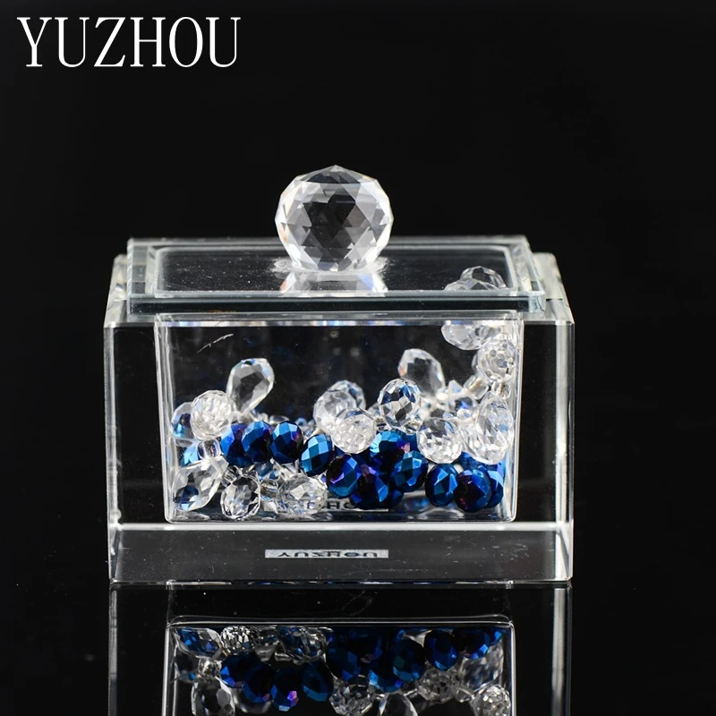 

Transparent crystal glass necklace bracelet earrings rings jewelry box high-quality candy cans exquisite christmas gifts