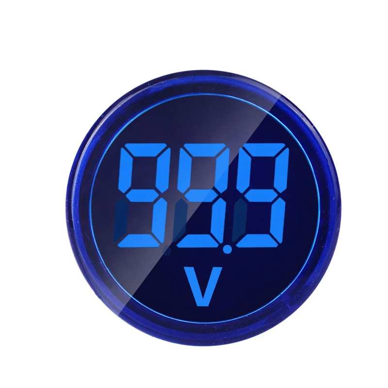 ST16VD 22mm Hole Size 6-60 VDC Digital Voltmeter Round Voltage Detector Tester Mini LED Voltage Indicator Signal Light Monitor