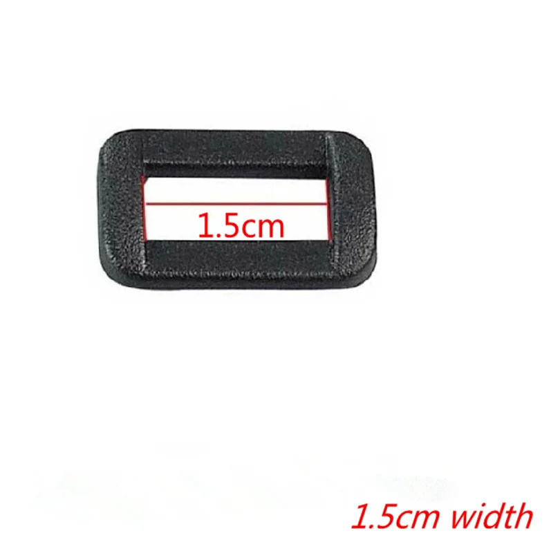 100pcs/lot 15mm internal width Black Plastic rectangular type Ring Diy Buckle for backpack bag accessories fastener