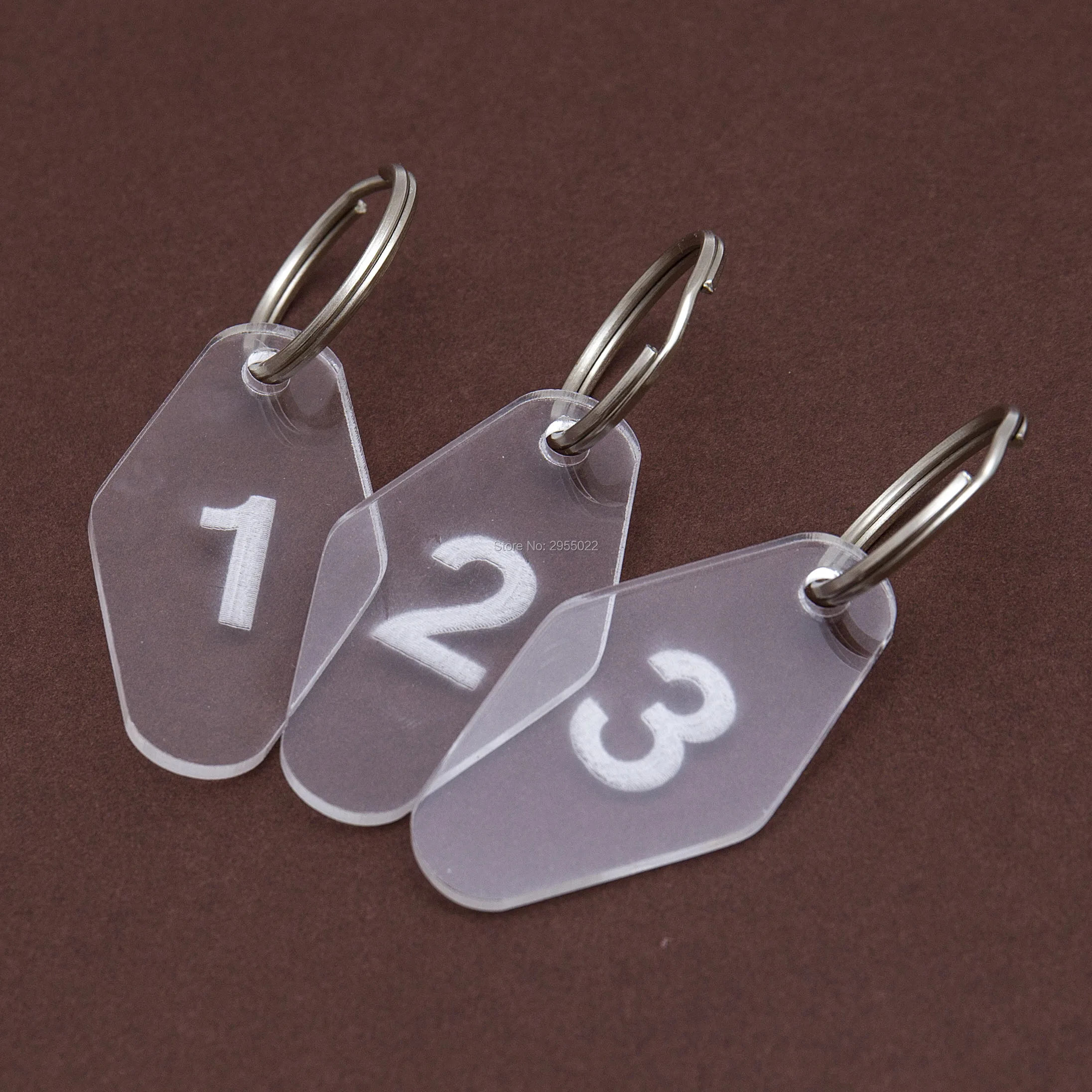 Acrylic Laser Cut Clear Keychain Numbered Key Fobs,Locker Room tags