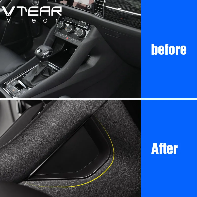 Vtear For Skoda Kodiaq Accessories car interior Gap Plate storage box Central control cover parts car-styling decoration trim