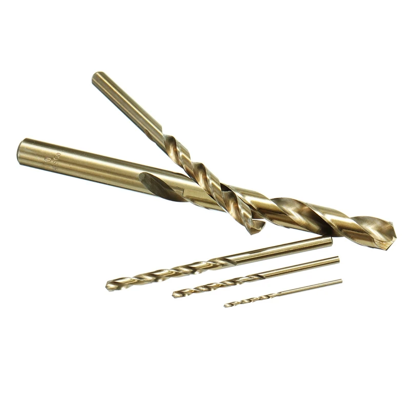 Juego de Herramientas eléctricas para perforación de Metal y madera, brocas helicoidales de cobalto M35 de 1,5-10mm de longitud, 40-133mm de longitud, 15 unidades