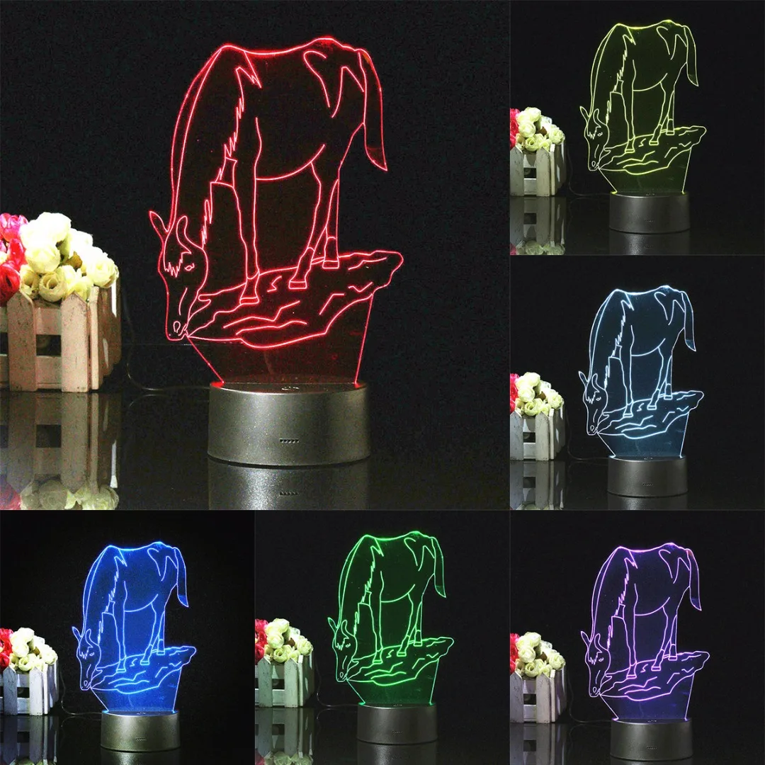 

3D Creative LED Desk Lamp Light 7 Color Change Night Light Christmas Kids Gift