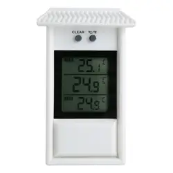 Garden Waterproof Thermometer Max Min Outdoor Window Refrigerator Greenhouse Temperature Meter Hook Hole -20~50C C/F Switch