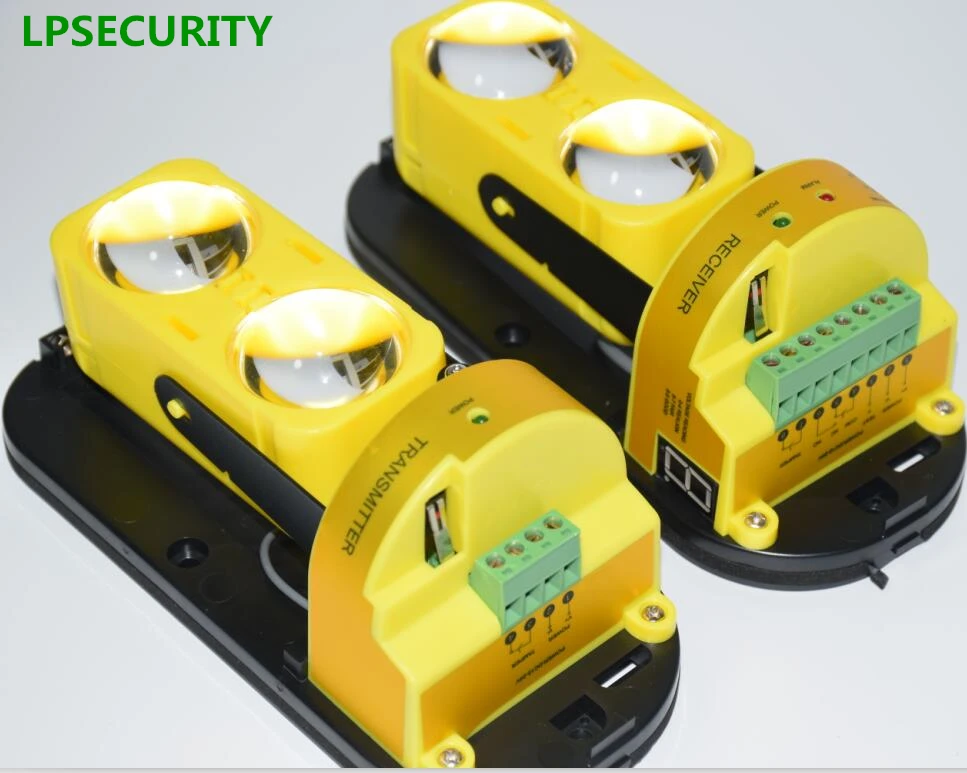 2 beam 30 to 100m LED alignment Active Infrared Beam Sensor Barrier Detector alarm perimeter protection