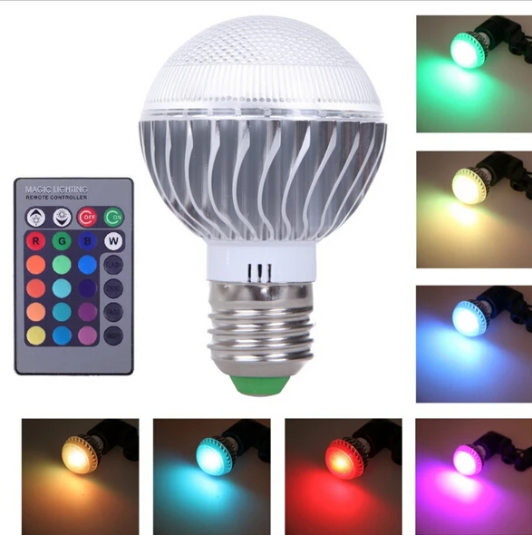 

NEW LED RGB lamp 9W E27 RGB LED Bulb Light 85-265V RGB Spotlight With Remote Control Multiple Colour Lampada LED Lighting