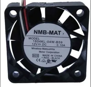 Nowy NMB-MAT Minebea 1604KL-04W-B59 4010 4CM podwójne łożysko kulkowe dużą objętość powietrza 12V 0.10A wentylator chłodzący