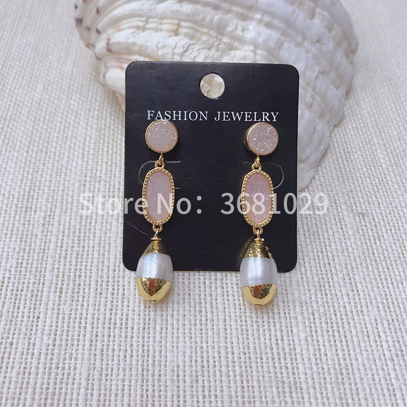 

Fashionable and simple atmosphere joker modelling pearl earring drop shape earring female