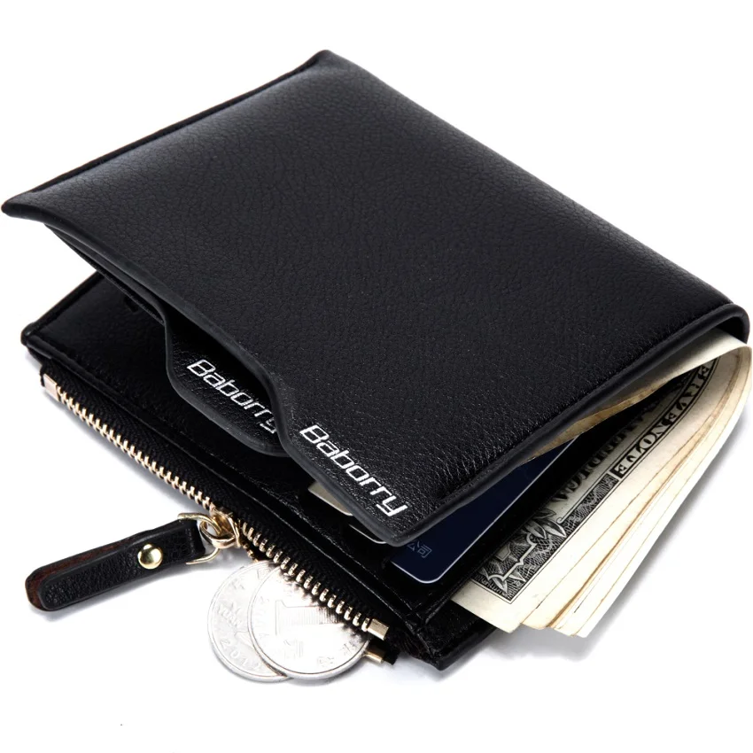 

NEW Fashion RFID Theft Protect Men Wallet Thin Purse Male Clutch Bag Coin Money Boy Zipper Bifold Wallets Coin Purse Card Holder