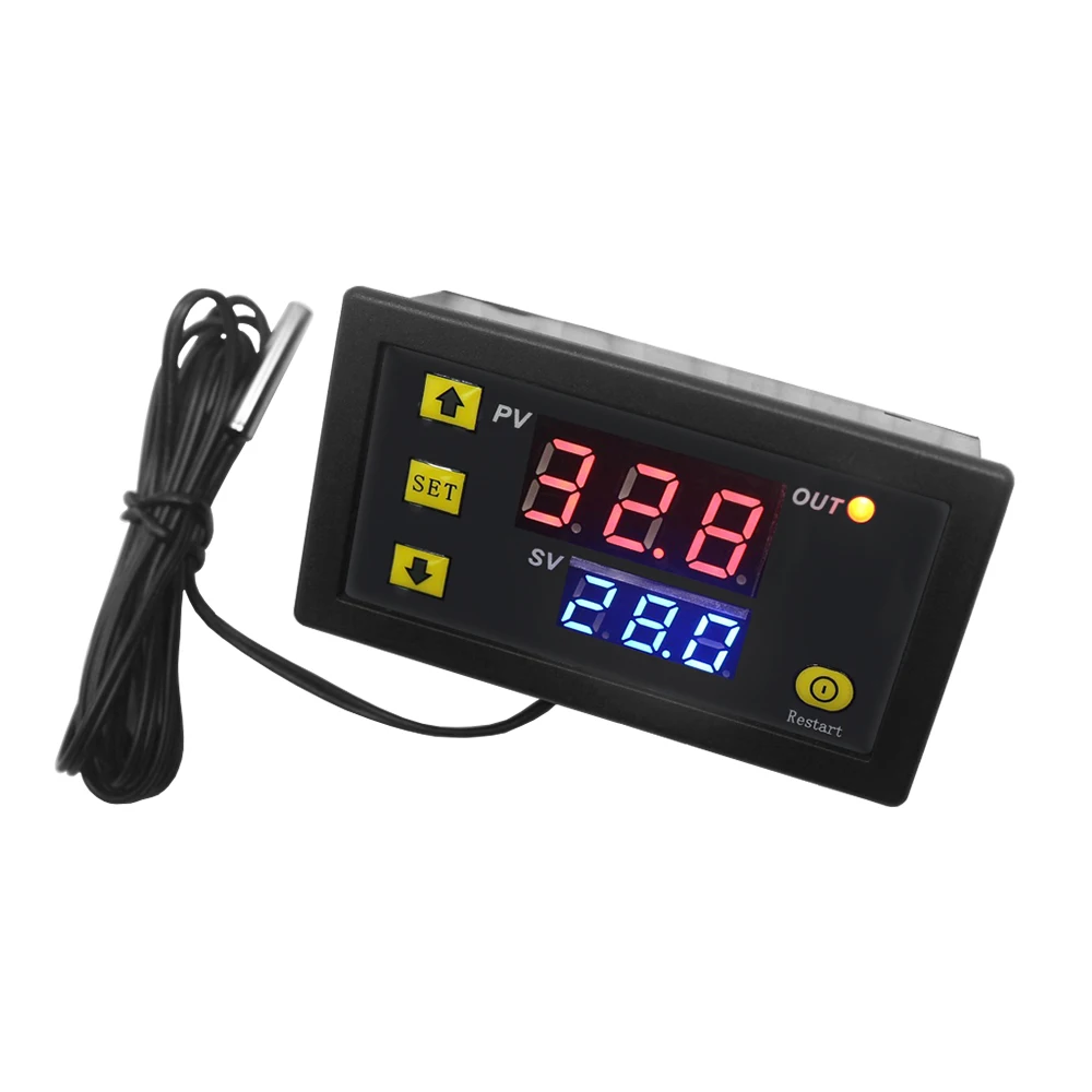 Controlador Digital Termostato Temperatura, 10A Relé, Display LED, Aquecimento e Controle de Resfriamento, Instrumentos