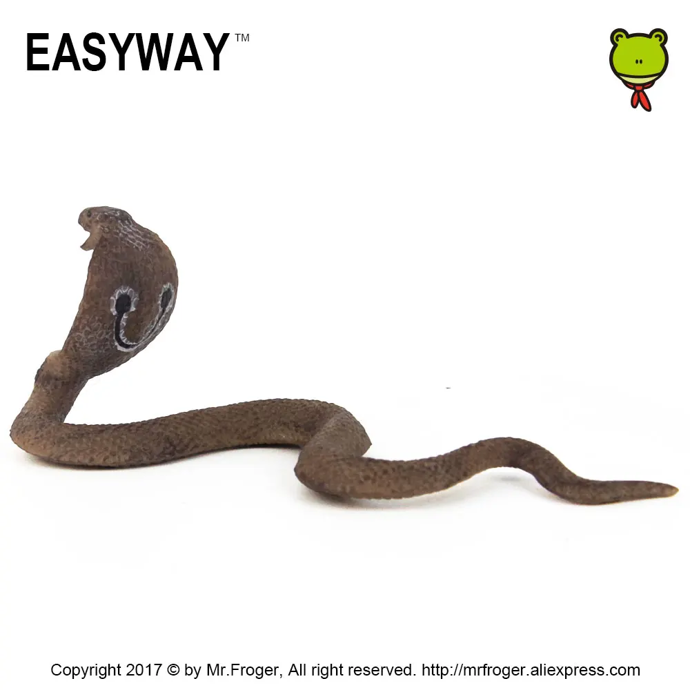 EASYWAY Naja Cobra-figuras de acción de Reptiles, juguete de plástico de serpiente para niños, regalo de vida salvaje, Zoo, modelo de Animal Real DIY