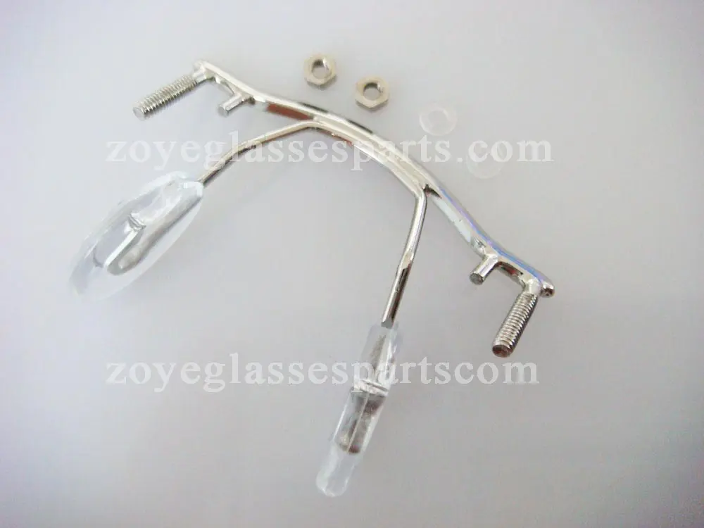 eyeglass repair part nose bridge,screw on silver stainless steel nose bridge for rimless optical frame,replacement TB-279 silver