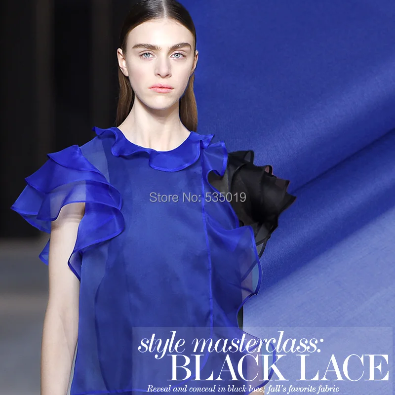 

Navy Blue Silk Organza Fashion 140CM Width Popular Sericiculture Silk Thin Shirt Clothes Fabric 100% Rawsilk Spring And Summer