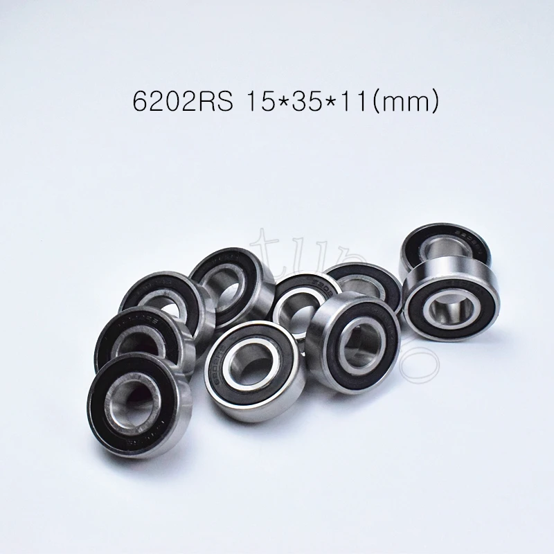 

6202RS 10pcs Bearing 15*35*11(mm) chrome steel rubber Sealed High speed Mechanical equipment parts