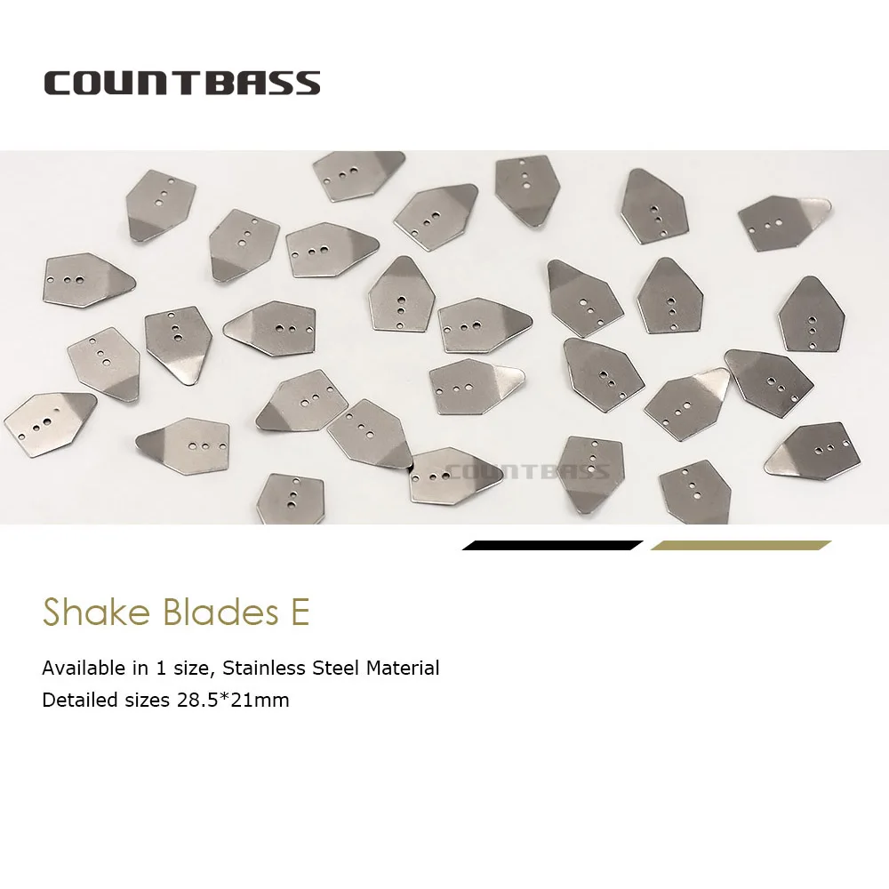 Countbass 50pcs Stainless Steel Shake Blades,Jig Dancer Blades,DIY Vibration Jigs, Casting Jighead, Wobble fishing Jig