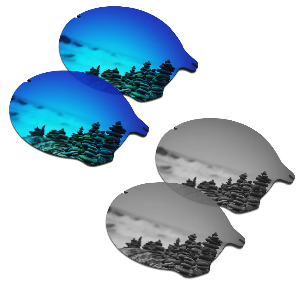 

2 пары поляризованных солнцезащитных очков SmartVLT Сменные линзы для Oakley Tailend Ледяной Синий и серебристый титан