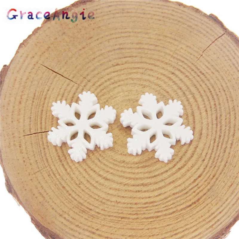 GraceAngie Resin 10pcs/pack Mini Cute Charming Style Beige Snowflake Irregular Polygon Shape Jewelry Accessories