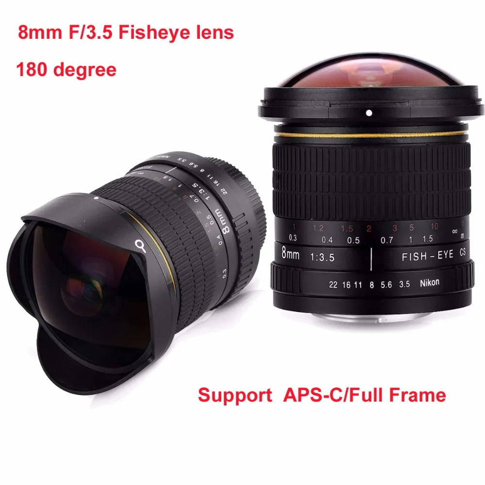 8mm F/3.0 Ultra Wide Angle Fisheye Lens for APS-C/ Full Frame Canon EOS 1200D 760D 750D 700D 70D 60D 7D 6D 5D2 5D3 DSLR Camera