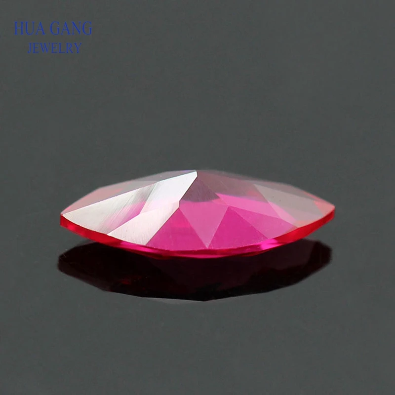 5# Rose Red Marquise Shape Brilliant Cut Synthetic Corundum Stone For Jewelry Size 1.5x3-10x20mm