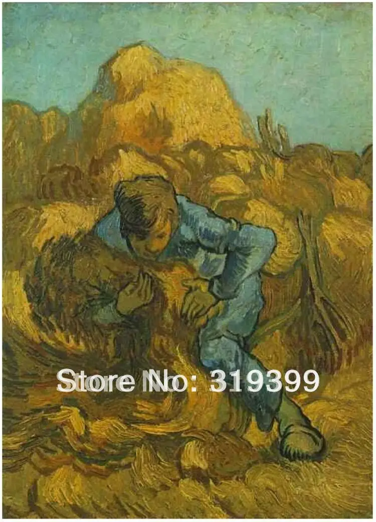 Free Shipping,100% handmade oil painting reproduction on linen canvas,The Sheaf Binder(after Millet) by vincent van gogh