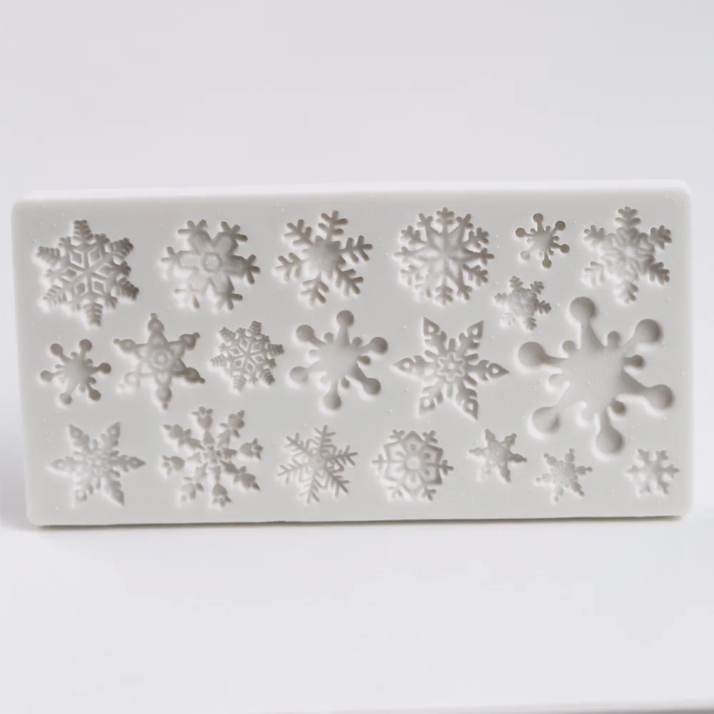 Luyou 1PCS Snowflake Shape Cake Mold Silicone Snow Fondant Mold Sugar Craft Cake Tool Snow Fondant Christmas Winter Decor