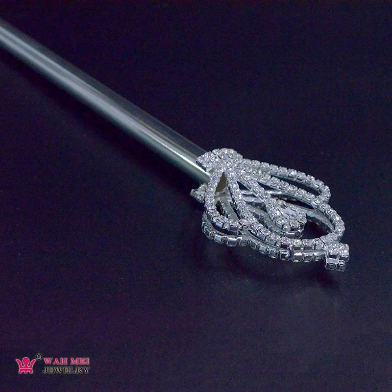 Scepter Rhinestone Crystal Double Side Fashion Jewelry Play Accessories Props Pageant Contest Crown Things Wands For Girls Sz027