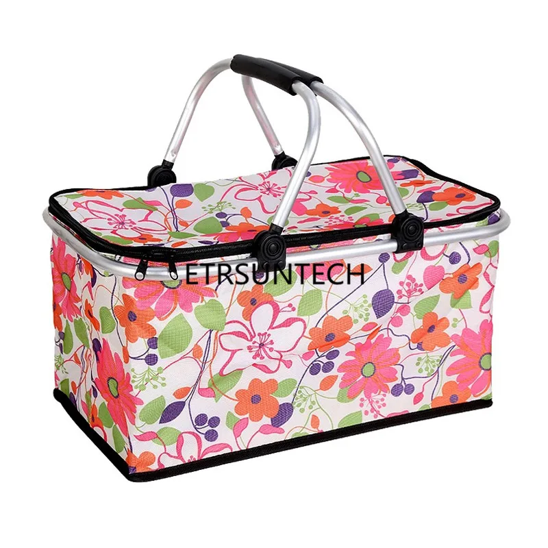 

10 Style Oxford Cloth Folding Picnic Storage Basket Bag Camping Insulated Cooler Cool Hamper Outdoor Waterproof Picnic Bags