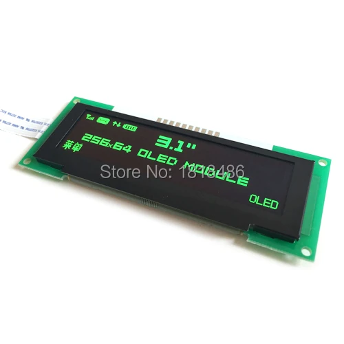 3.1 inch 10P Green OLED Module SSD1322 Drive IC 256*64 SPI Interface 3.3V