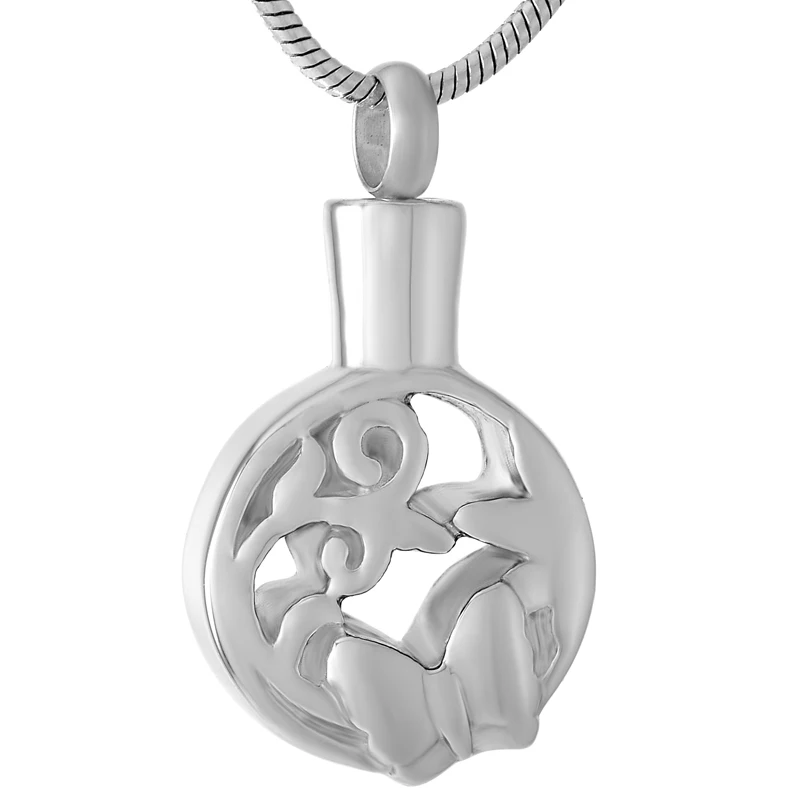 

IJD9521 Stainless Steel Butterfly Cremation Memorial Necklace Hold Ashes Urn Keepsake Pendant Souvenir Jewelry