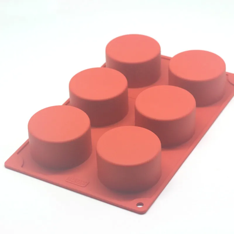 Silicone Mold for Mini Cake, 6 Cavity, Column Shape, Dia5.8cm, Pudding, Non-stick, Easy Release, Baking Tool, 1Pc