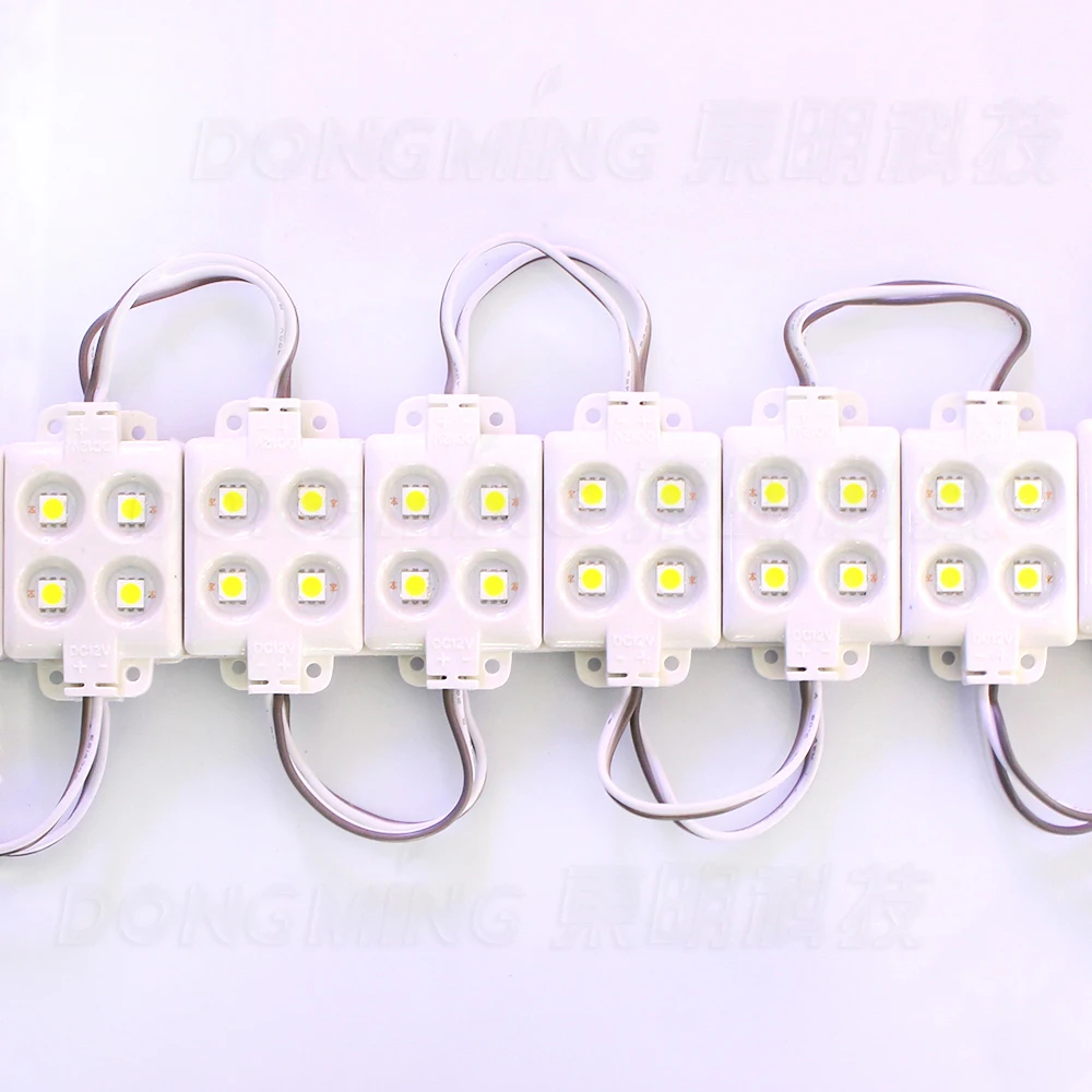 Free shipping 500pcs/lot led module light dc 12v 4leds/pcs led rgb string module waterproof IP66 led light module 5050