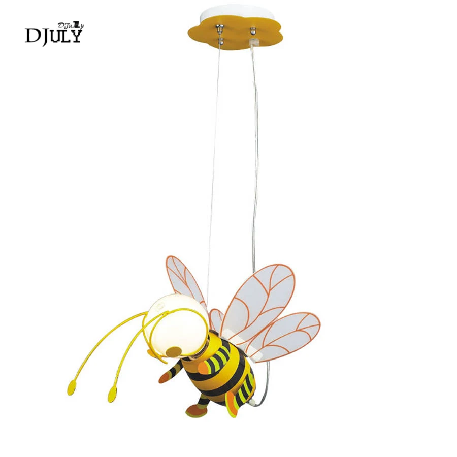 

art deco lovely Bees led pendant lights for children bedroom study creative dining room lighting fixtures cartoon kids hang lamp