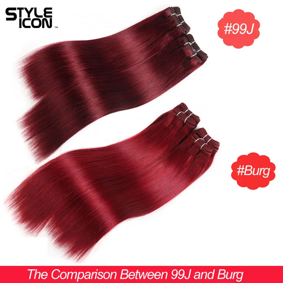 Styleicon Brasiliano Yaki Diritto Dei Capelli Umani Bundles 4 Bundle Deal 190G 1 Confezione Rosso Dei Capelli Non Remy 1B 2 4 99J Burg Extensions